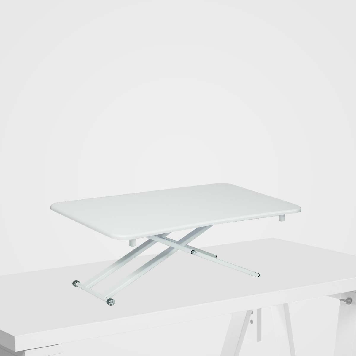 Stoo Desk on Desk Lite -säädettävä työtaso pöydän päälle, valkoinen